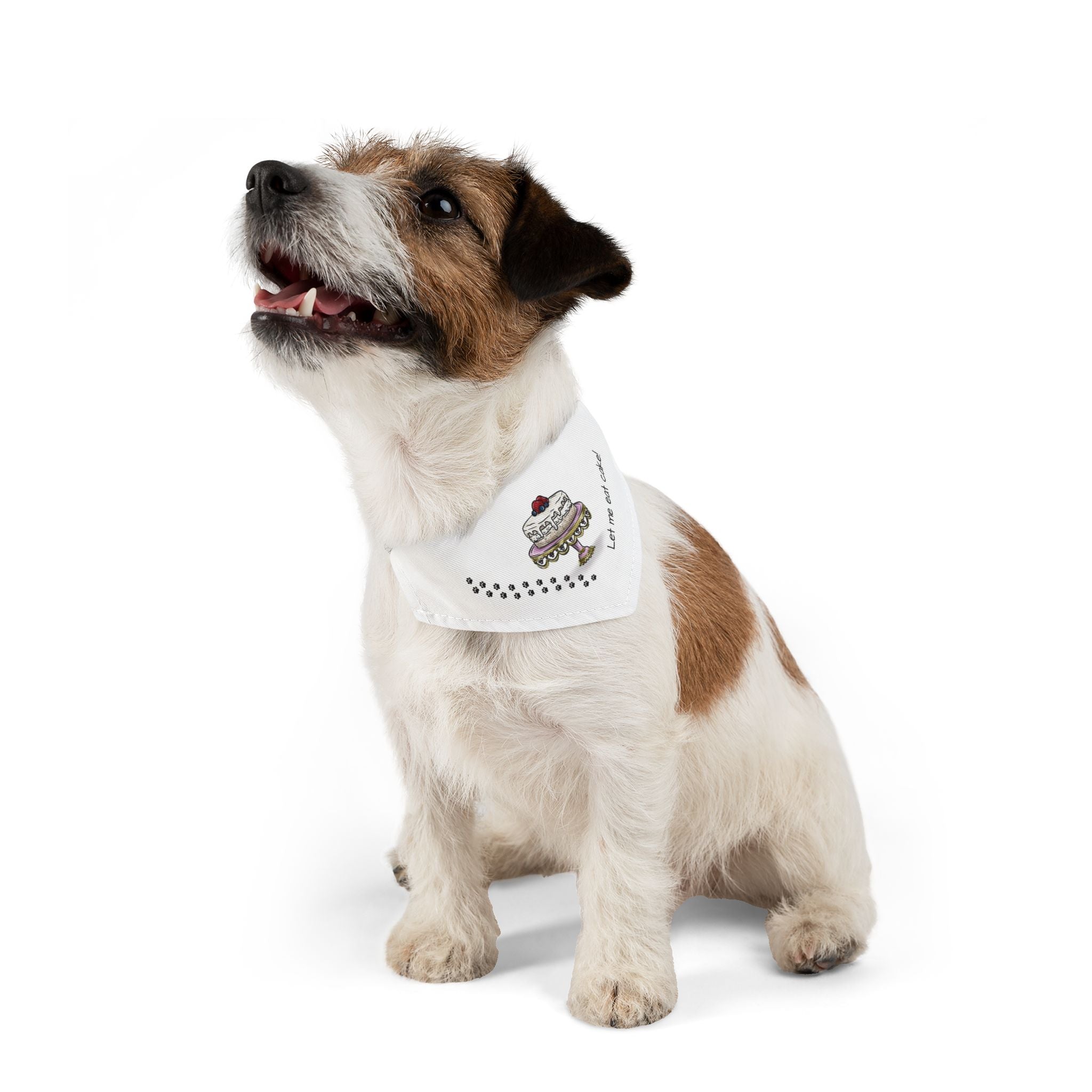 Cute Pet Bandana Collar for Dogs, Let Me Eat Cake Dog Scarf, Birthday Pet Accessory, Fun Dog Fashion, Pet Party Wear