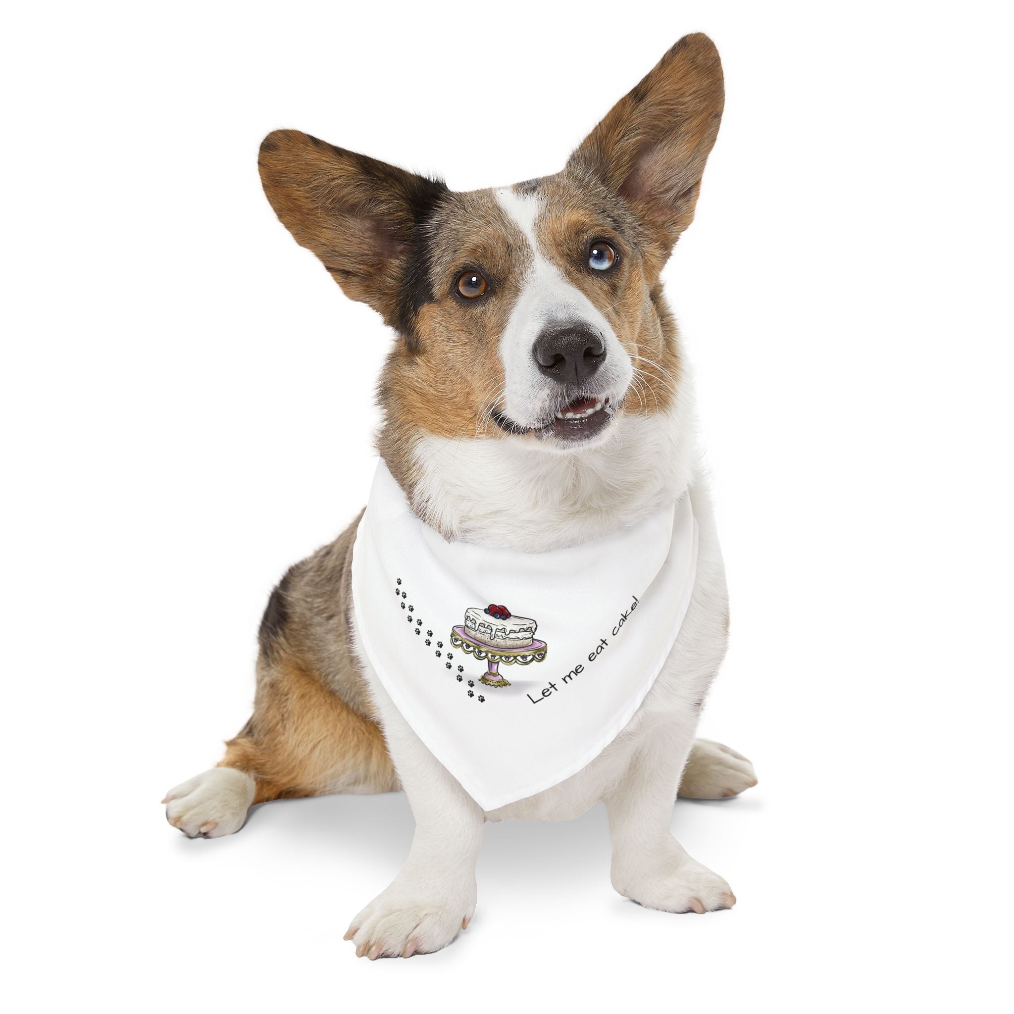 Cute Pet Bandana Collar for Dogs, Let Me Eat Cake Dog Scarf, Birthday Pet Accessory, Fun Dog Fashion, Pet Party Wear