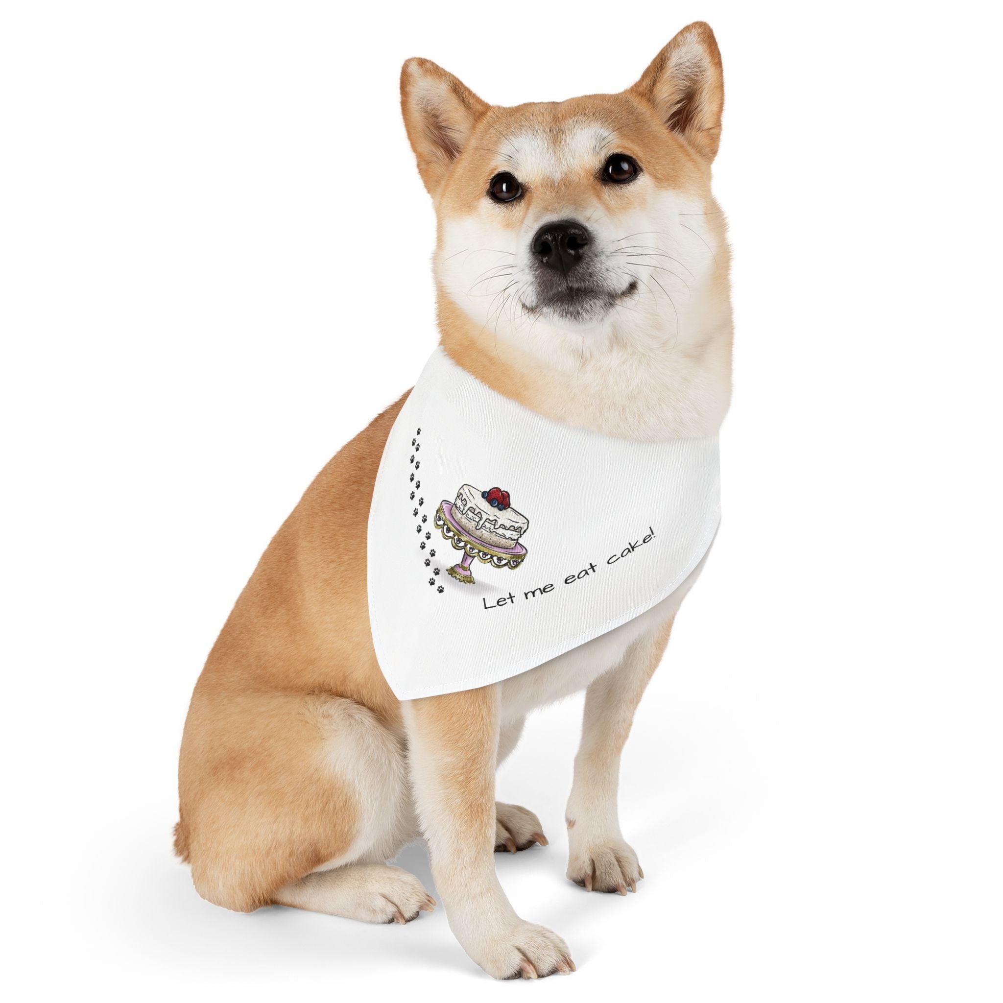 Cute Pet Bandana Collar for Dogs, Let Me Eat Cake Dog Scarf, Birthday Pet Accessory, Fun Dog Fashion, Pet Party Wear