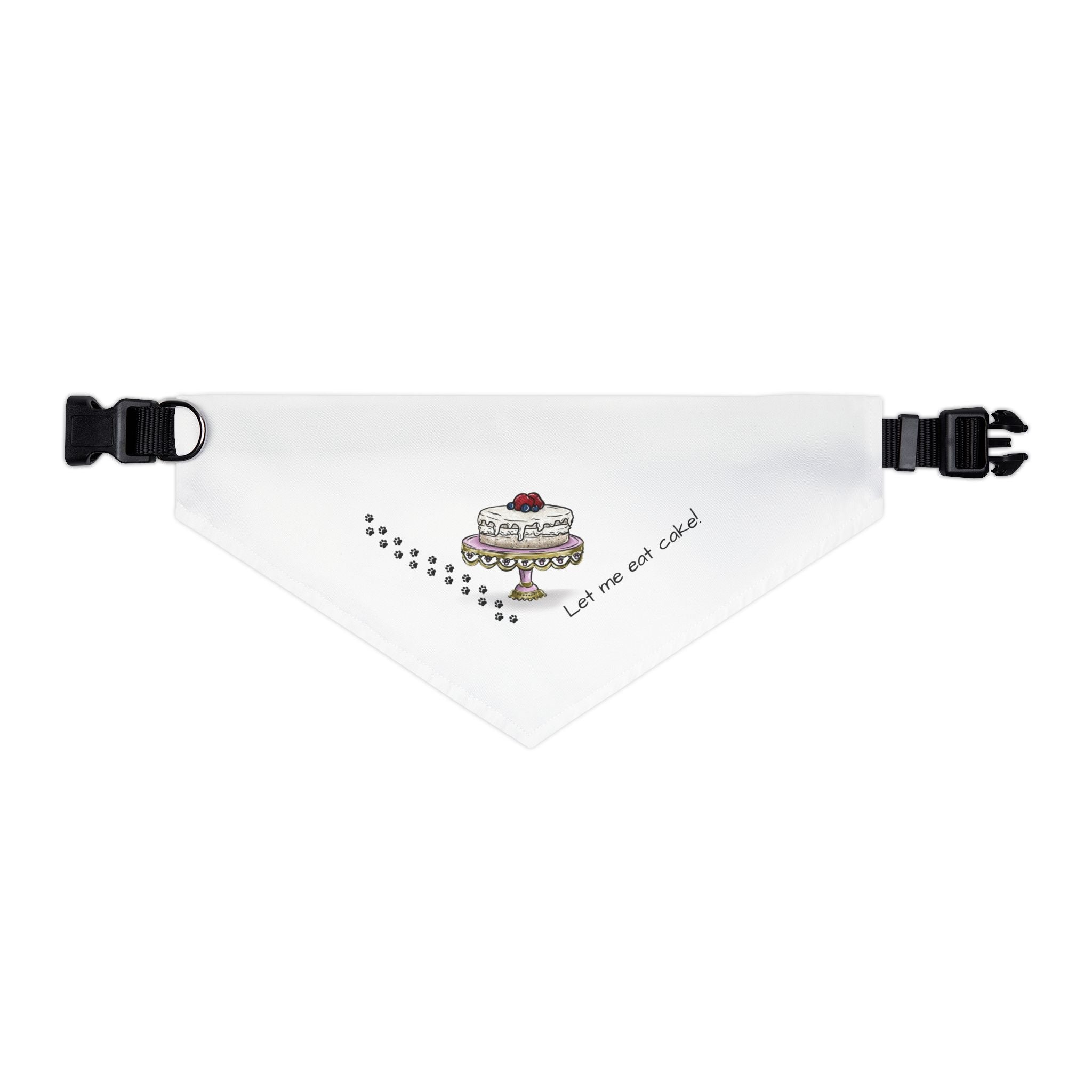 Cute Pet Bandana Collar for Dogs, Let Me Eat Cake Dog Scarf, Birthday Pet Accessory, Fun Dog Fashion, Pet Party Wear