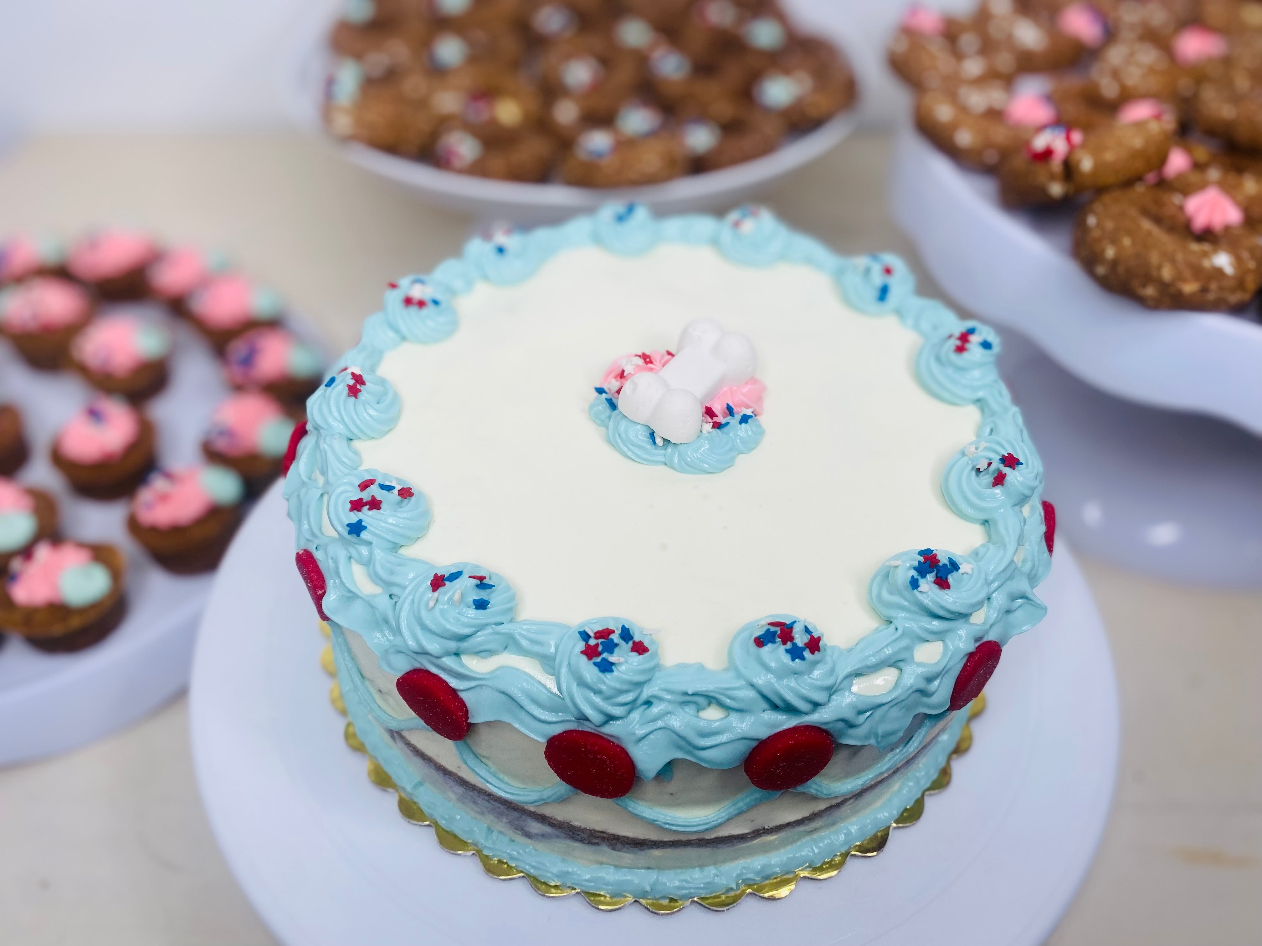 Vintage Frosting Dog Cake